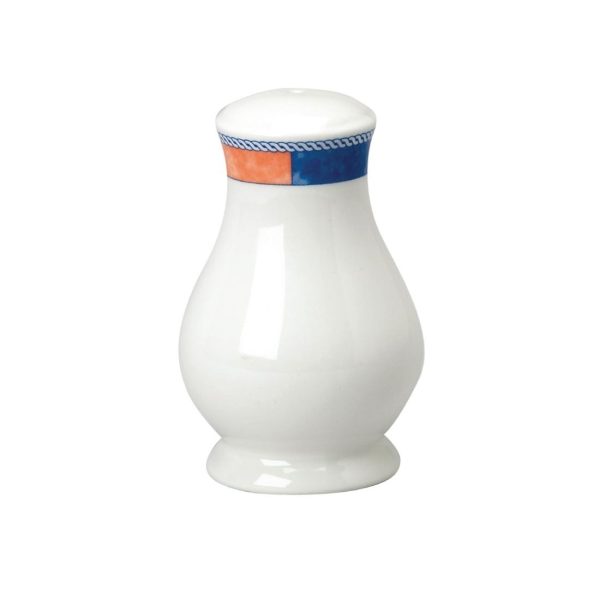 Salt Shaker. White with terracotta border. Pack quantity: 12.Churchill Super Vitrified is one of the strongest ceramic products in the world, created by an established and trusted crockery manufacturer with over 200 years of expertise. Product material is Vitrified Porcelain and is completely dishwasher safe.