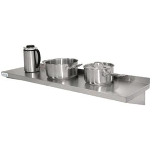 Size: 1800(W) x 300(D)mm. Material: Stainless steel. Brackets included