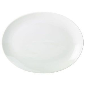 Genware Porcelain Oval Plate 24cm/9.5″ QTY:6
