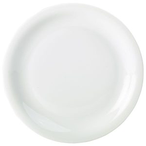 Genware Porcelain Narrow Rim Plate 22cm/8.5″ QTY:6
