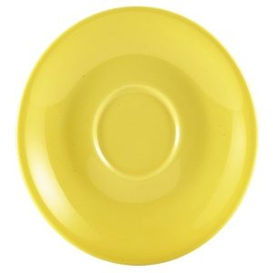 Genware Porcelain Yellow Saucer 12cm QTY:6