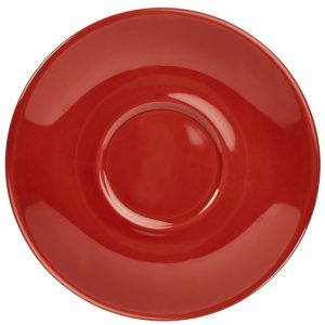 Genware Porcelain Red Saucer 13.5cm/5.25″ QTY:6