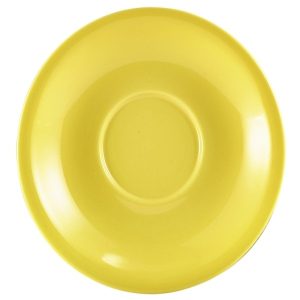 Genware Porcelain Yellow Saucer 13.5cm QTY:6