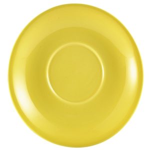 Genware Porcelain Yellow Saucer 16cm QTY:6