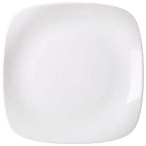 Genware Porcelain Rounded Square Plate 25cm/9.75″ QTY:6