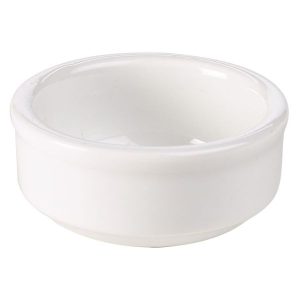 Genware Porcelain Mustard/Butter/Sauce Dish 6cm/2.25″ QTY:12