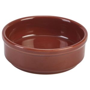 Genware Porcelain Terracotta Round Dish 10cm/4″ QTY:6