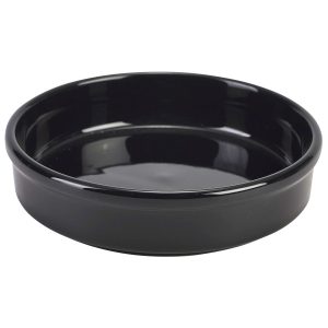 Genware Porcelain Black Round Dish 14.5cm/5.75″
