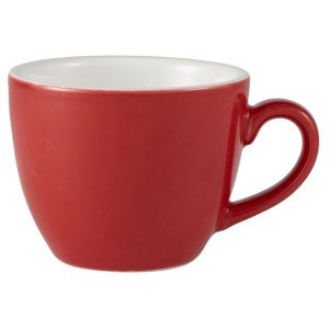 Genware Porcelain Red Bowl Shaped Cup 9cl/3oz QTY:6