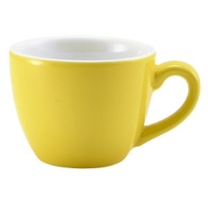 Genware Porcelain Yellow Bowl Shaped Cup 9cl/3oz QTY:6
