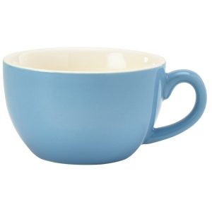 Genware Porcelain Blue Bowl Shaped Cup 17.5cl/6oz QTY:6