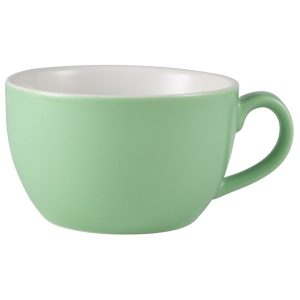 Genware Porcelain Green Bowl Shaped Cup 17.5cl/6oz QTY:6