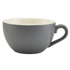 Genware Porcelain Matt Grey Bowl Shaped Cup 17.5cl/6oz QTY:6