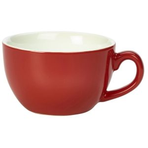 Genware Porcelain Red Bowl Shaped Cup 17.5cl/6oz QTY:6