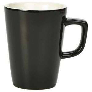 Genware Porcelain Black Latte Mug 34cl/12oz QTY:6