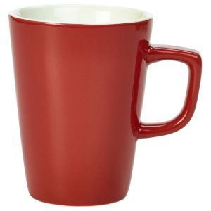 Genware Porcelain Red Latte Mug 34cl/12oz QTY:6