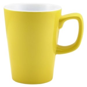 Genware Porcelain Yellow Latte Mug 34cl/12oz QTY:6