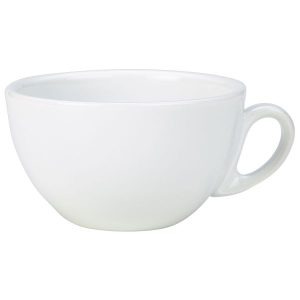 Genware Porcelain Italian Style Bowl Shaped Cup 28cl/10oz QTY:6