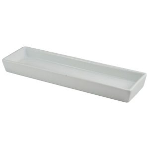 Genware Porcelain Rectangular Dish Holder 28 x 8cm/11 x 3.25″ QTY:6