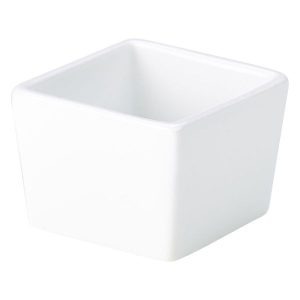 Genware Porcelain Square Dish 6.4 x 4.8cm/2.5 x 2″ QTY:6