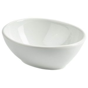 Genware Porcelain Organic Oval Bowl 15.4 x 12.8cm/6 x 5″ QTY:6