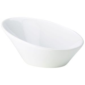 Genware Porcelain Oval Sloping Bowl 16cm/6.25″ QTY:6