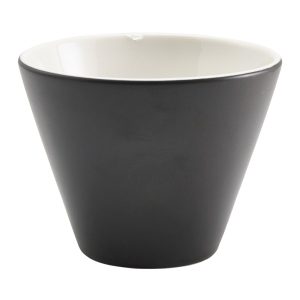 Genware Porcelain Matt Black Conical Bowl 10.5cm/4″