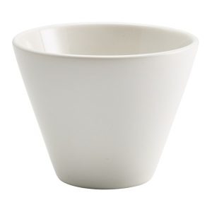 Genware Porcelain Matt White Conical Bowl 10.5cm/4″