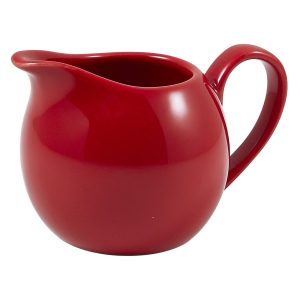 Genware Porcelain Red Jug 14cl/5oz QTY:6
