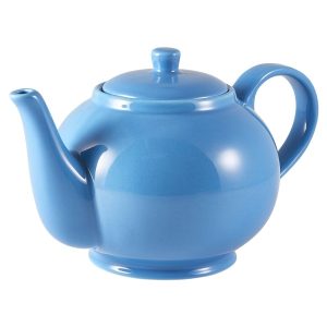 Genware Porcelain Blue Teapot 45cl/15.75oz QTY:6