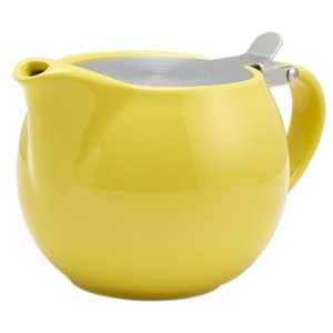 GenWare Porcelain Yellow Teapot with St/St Lid & Infuser 50cl/17.6oz QTY:6