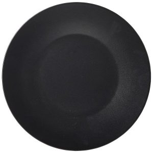 Luna Stoneware Black Wide Rim Plate 25cm/9.75″ QTY:6
