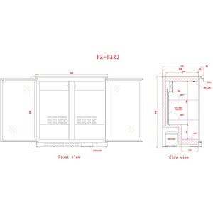 Double Door Bar Bottle Cooler (202 Bottles)
