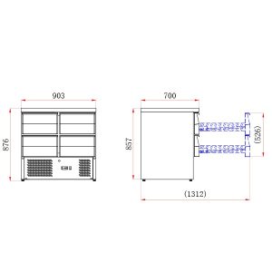 Blizzard 4 Drawer Compact Gastronorm Counter 240L