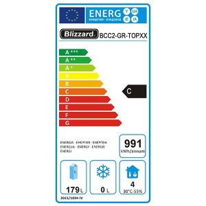 Blizzard 2 Dr Compact GN Counter with Granite Worktop 240L