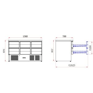Blizzard 6 Drawer Compact Gastronorm Counter 368L