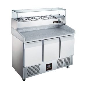 Blizzard 3 Door Compact Gastronorm Pizza Prep Counter 368L