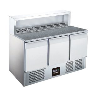 Blizzard 3 Door Compact Gastronorm Pizza Prep Counter 368L