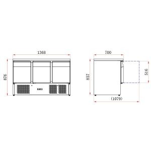 Blizzard 3 Door Compact Gastronorm Counter 368L