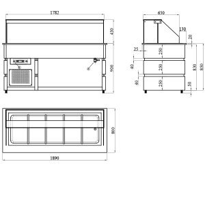 Blizzard Flat Glass Display Counter 5x GN1/1