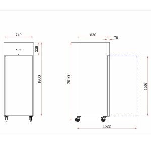 Blizzard Single Door Ventilated GN2/1 Freezer 650L