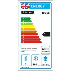Blizzard Double Door Ventilated GN2/1 SS Freezer 1300L