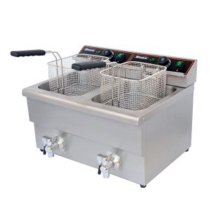 Blizzard 6000W Double Tank Electric Fryer with Tap 2x 8L