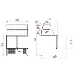 Blizzard 2 DR Compact GN Prep Station with Display 240L