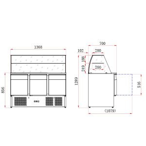 Blizzard 3 DR Compact GN Prep Station with Display 368L