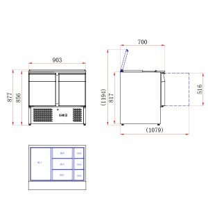 Blizzard 2 DR Compact GN Saladette with cutting board 240L