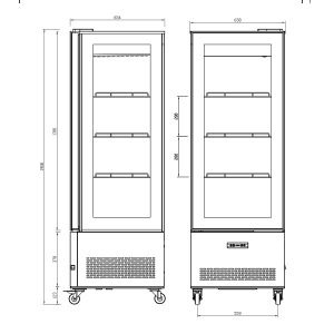 Blizzard Square case Cake Display 400L