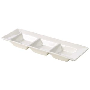 Genware Fine China Triple Dish 25cm/10″