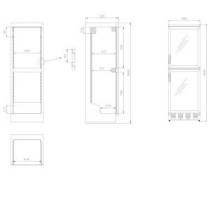Double Glass Door Refrigerator 377L