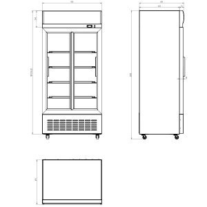 Blizzard Double Glass Sliding Door Merchandiser 630L